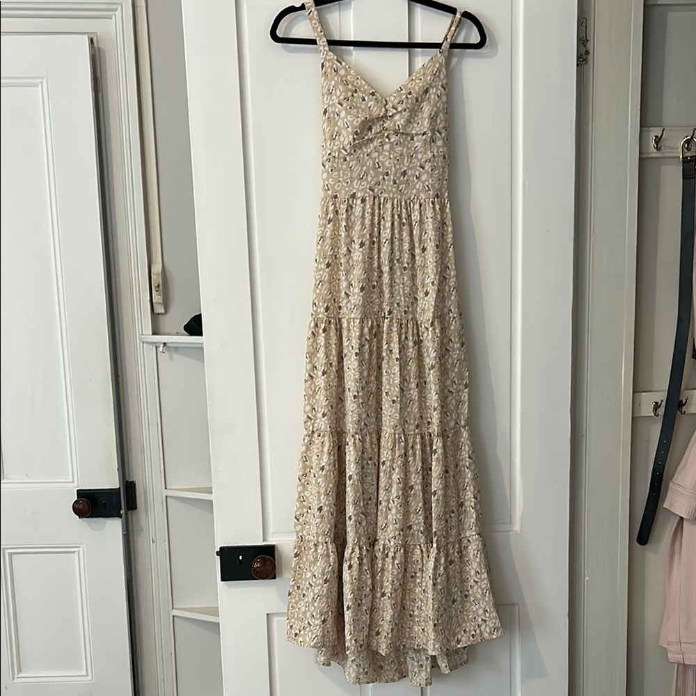 Floral Yellow Open Back Maxi Dress